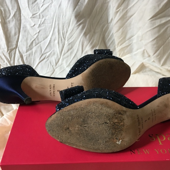 Kate Spade Midnight Blue Sparkle Heels - Picture 7 of 9